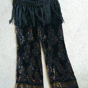 Sharagano Velvet Tassel Pants
